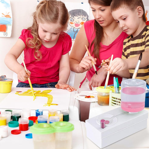 2024 New Paint Brush Cleaner Tools, Watercolor Brush Rinser Cup,Running Water Cycle Acrylic Paint Brush Washer Painting Station Art Supplies for K...