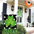 CROWNED BEAUTY St Patricks Day Shamrock Garden Flag 12×18 Inch Double Sided Green Clover Small Burlap Welcome Polka Dots Holiday Yard Flag for Out...