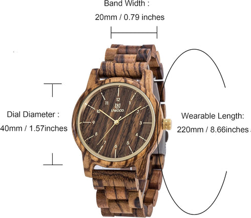 Wooden Watch Men,Wood Watches Handmade Minimalist Women Mens Lightweight Mens Wooden Watch,Watches for Women Men...