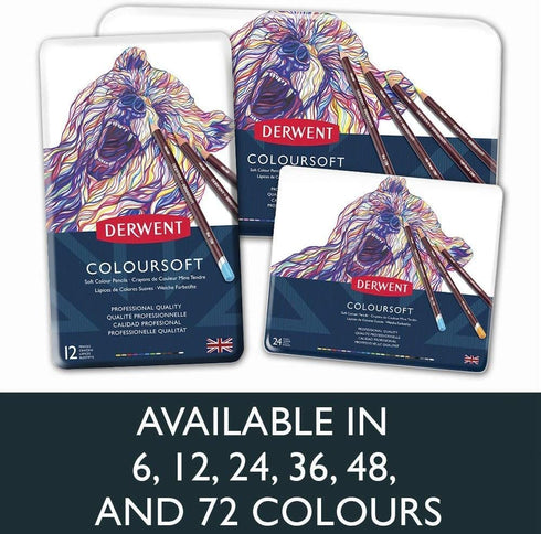Derwent Colorsoft Pencils, 4mm Core, Metal Tin, 12 Count (0701026)...