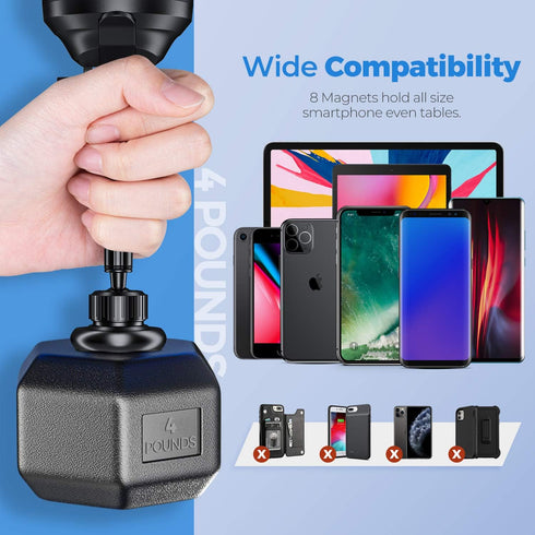 ORIbox Magnetic Phone Holder Car Phone Mount- Strength Suction Cup Car Phone Mount Holder with Adjustable Telescopic Arm, Compatible with All Phon...