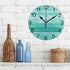 senya Teal Turquoise Green Wood Round Wall Clock, Silent Non Ticking Oil Painting Decorative for Home Office School Clock Art...