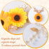 OIIKI Sunflower Bridal Accessories Kit, Wedding Sunflower Headband, Bridal Sunflower Necklace Earrings, Flower Crystal Hair Vine Decorative Clips ...