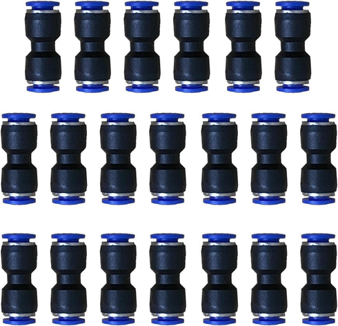 6mm OD Pneumatic quick Connector Push to Connect fittings Straight Union/Coupler (Pack of 20)...