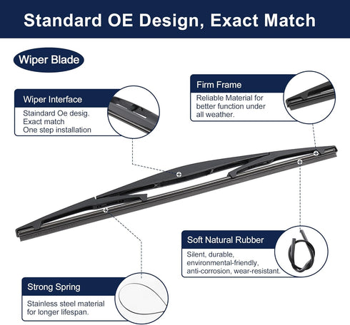 X AUTOHAUX Rear Windshield Wiper Blade Arm Set for Honda Fit Jazz 09-14...