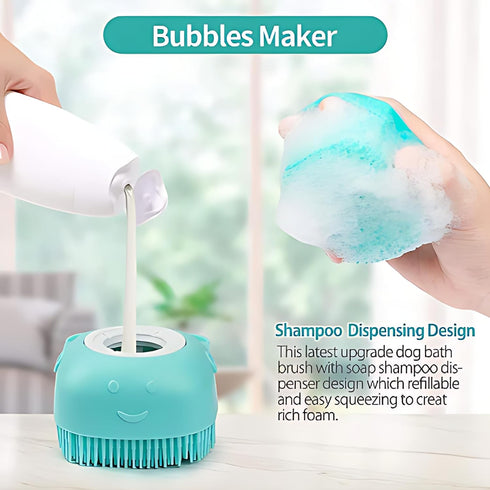 2pcs Dog Brush, Cat Brush, Dog Hair Brush, Pet Grooming Brush, Self-cleaning Slicker Brush ..AND.. Silicone Dog Bath Brush, Pet Hair Removal Tool ...