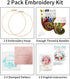 Nuberlic 2 Sets Funny Embroidery Kit for Beginners Adults, Embroidery Starter Kit with Stamped Floral Pattern, Simple Cross Stitch Kits Include Em...