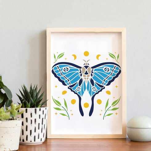 BENECREAT 12x12" Moth Plastic Stencils Moon Star Grass Drawing Templates for Wood Wall Painting and Scrapbooking...