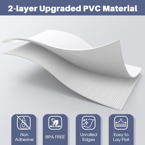 Drawer Liner, Shelf Liners for Kitchen Cabinet Waterproof & Oil-Proof Cupboard Liner Non-Slip Drawer Mat PVC Material Non Adhesive Kitchen Liner f...