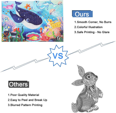 100 Piece Jigsaw Puzzles for Kids Age 4-8, Ocean Floor Puzzles for Toddler Children Boys and Girls Age 5 6 7 Educational Learning Toys Preschool B...