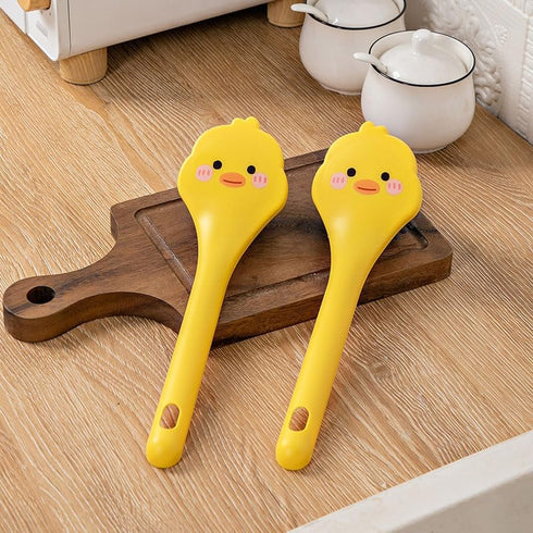 2 PCS Yellow Duck +Yellow chicken Dish Brush Handle Built-in Scraper, Scrub Brush for Pans, Pots, Kitchen Sink Cleaning...