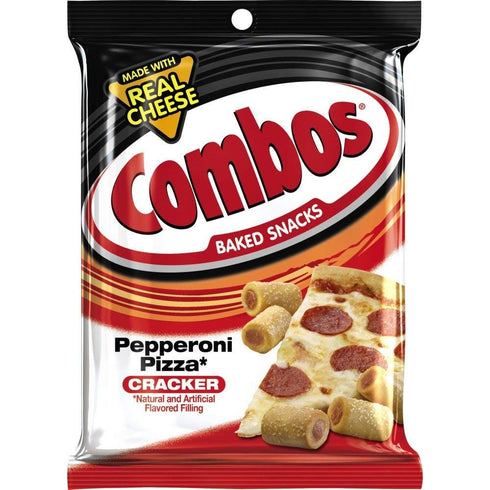 COMBOS Pepperoni Pizza Cracker Baked Snacks 6.3-Ounce Bag (1 pack)...