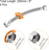 uxcell Faucet Supply Line Connector, 5pcs G1/2 Female x G1/2 Female 8 Inch Long Braided 304 Stainless Steel Water Supply Hose, Silver Tone...