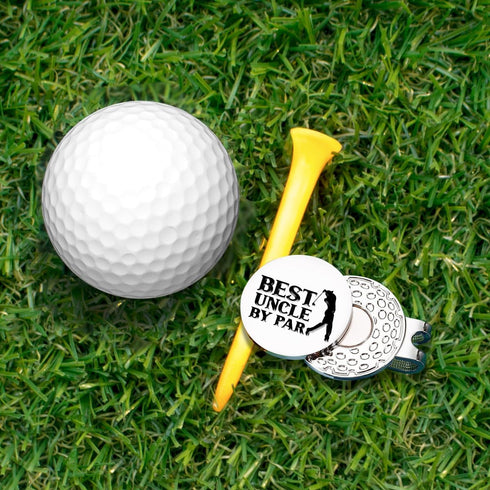 Best Uncle by Par Golf Ball Marker with Magnetic Hat Clip, Funny Golf Accessories and Golf Gifts for Men Uncle, Birthday for Golf Fan Golfer Golf ...