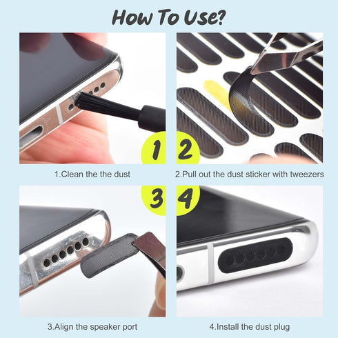 120Pcs Phone Speaker Cover Phone Speaker Dustproof Stickers Phone Speaker Dust Protector Cover Anti Dust Sticker Speaker Dust-proof Cover Kit with...