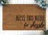 Door Mat Bless This Hizzle Fo Shizzle Welcome Non-Slip Mats Funny Doormat Decor for Bathroom Kitchen Front Porch Rugs Home Decor Entrance 16*24in/...