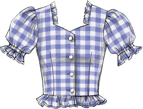 McCall Pattern Women's Gathered Cuff Blouse, Sizes 6-14 Sewing Pattern...
