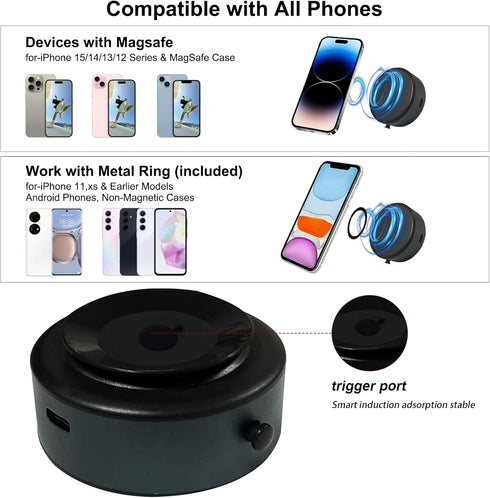 Magnetic Suction Phone Mount, Magnetic Cell Phone Holder for Car, Suction Cup Car Phone Holder, Suitable for Car/Mirror/Gym/Kitchen Smooth Surface...