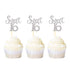 Ercadio Silver Sweet 16 Cupcake Toppers Glitter Age Sixteen Cupcake Picks 16th Birthday Party Cake Decorations Supplies 24 PCS...