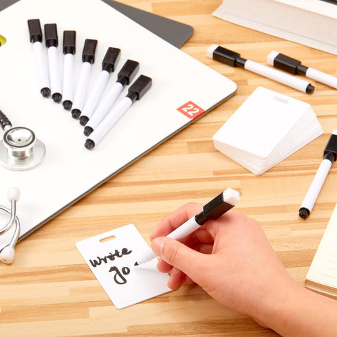 24 Packs Pocket Sized Erasable Notepad Badge Accessory 12 Pieces Mini Whiteboard Clipboard Hangs with Badge Mini Whiteboard Small Dry Erase Board ...