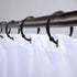 Shower Curtain Hooks, Rustproof Decorative Shower Curtain Rings Metal Round Shower Hooks for Bathroom Shower Rod, 12 Pack (Black)...