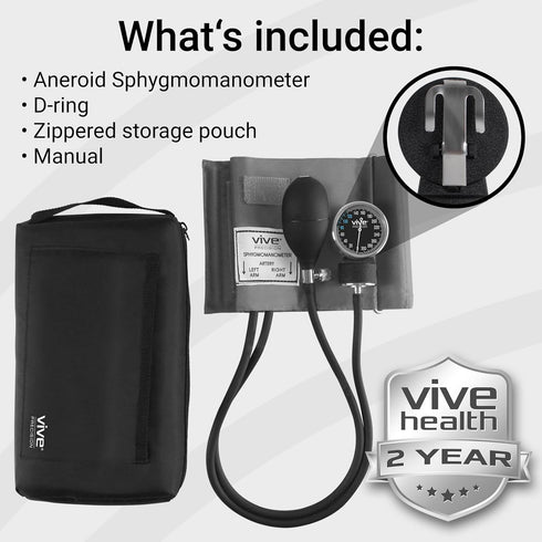 Manual Blood Pressure Cuff - Aneroid Sphygmomanometer with Case - BP Kit Monitor for Adults, Nurses - One Hand, One Tube Upper Arm Cuff Machine - ...
