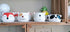 Succulent Pots,Cute Animal Panda Shaped Cartoon Ceramic Succulent Cactus Flower Planters with Bamboo Tray -Plant Not Included (4.13 Inch)...