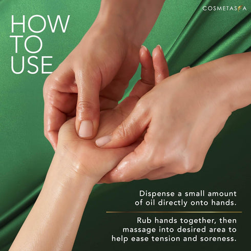 Cosmetasa Sore Muscle Massage Oil with Deep Tissue Massager - Thumb Saver and Oil Soothes Muscle and Joint with Arnica Extract, Peppermint, Chamom...