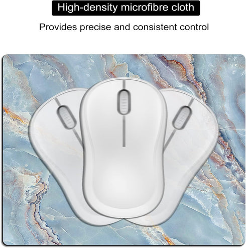Small Mouse Pad Cute, Mini Mouse Pads for Wireless Mouse and Laptop, Travel Mousepads with Designs - Light Blue Marble, Portable Mousepad 5.5 x 7 ...