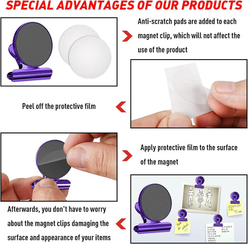 FINDMAG 12 Pack Magnet Clips Fridge Magnets Strong Magnetic Clips Heavy Duty, Scratch Free Refrigerator Magnets Clips for Whiteboard, Kitchen, Off...