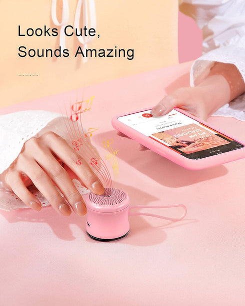 EWA A119 Mini Bluetooth Speaker with Lanyard, Small Speaker with Bass Radiator, IPX7 Waterproof, Tiny but Powerful, Cute Metal Wireless Portable S...