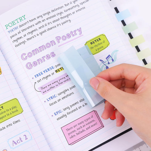 EOOUT 650 Sheets Transparent Sticky Notes, 11 Pack Bible Study Supplies 19 Colors Clear Self-Sticky Notes, Office & School Study Supplies...