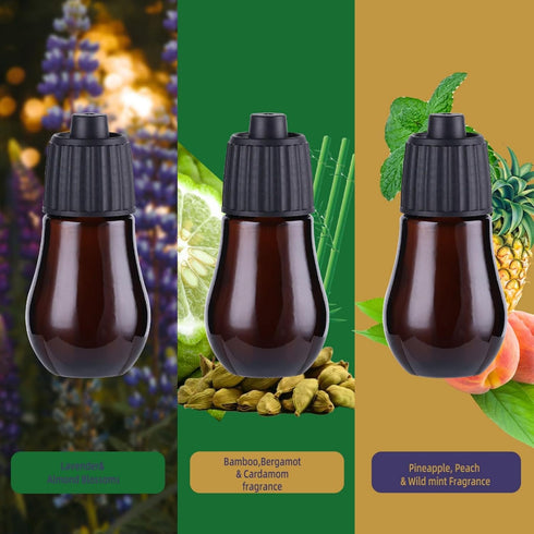 Waterless Essentil Oil Diffuser Set - Cordless Diffuser 3 Timer Settings Battery Operated for Bedroom Yoga Studio Bathroom Pet Room...