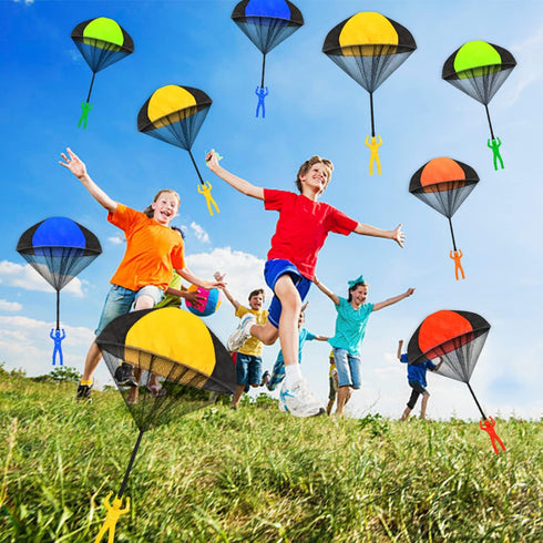10 Pcs Parachute Toy,Tangle Free Throwing Parachute Toys,Outdoor Toss It Up Flying Toys for Kids,5 Colors...