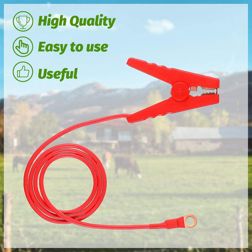 2 Pieces Farm Electric Fence Jump Connector Fencing System Wire Electric Fence Jump Cable with Crocodile Clip (Red)...