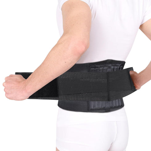 Back Brace - Breathable Waist Belt Lumbar Support for Lower Back Pain Relief, Recovery, Sciatica, Scoliosis, Herniated Disc, Lifting, With Dual Ad...