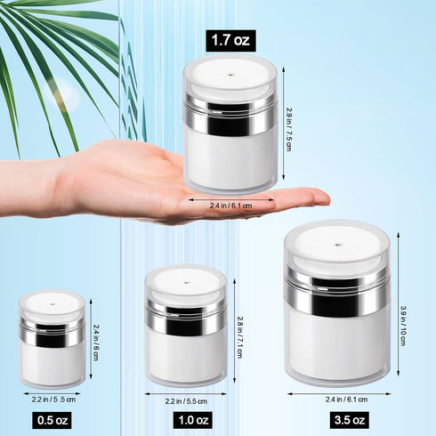 2Pack 30ml Airless Pump Jar - Airless Pump Bottles 1.0 Oz Moisturizer Pump Dispenser, Cream Jar Vacuum Bottle Drunk Elephant Container, Cosmetic P...