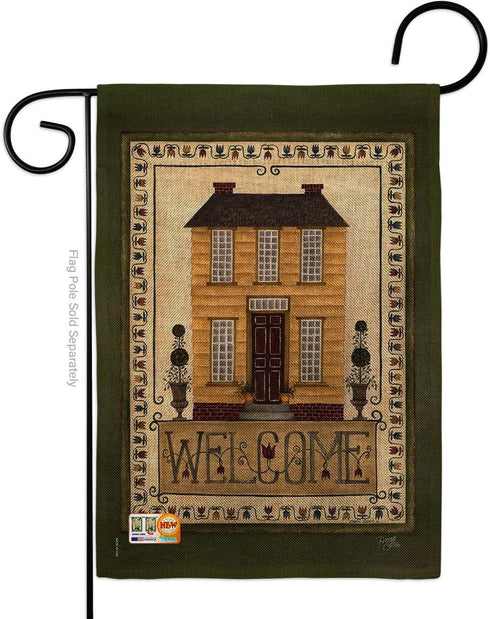 Breeze Decor Welcome Yellow House Garden Flag Country Living Primitive Farm Western Barn American Rustic Cowboy Rural Ranch Decoration Banner Smal...