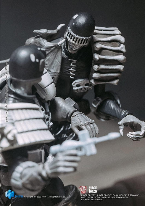 HIYA TOYS Judge Dredd vs Death (Black & White) SDCC 2022 Exclusive 1:18 Scale Action Figure 2-Pack...