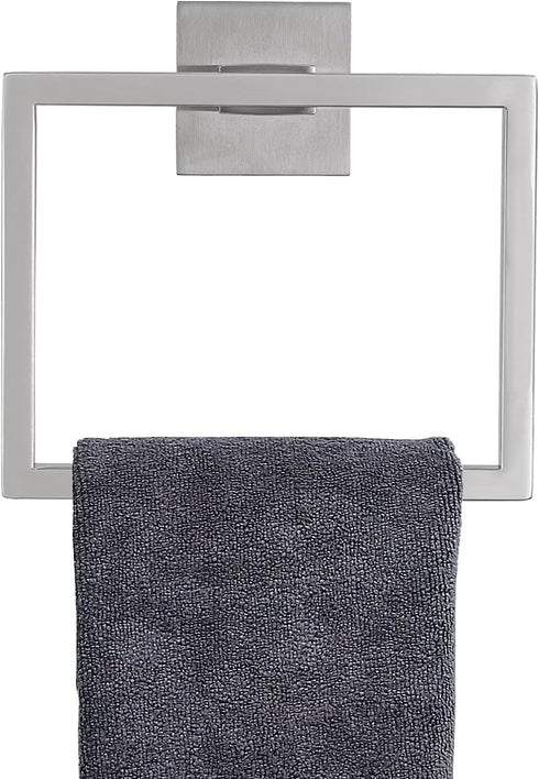 TNOMS Brushed Towel Ring Modern Square Hand Towel Bar,Towel Holder for Bathroom,Wall Mount Stainless Steel...