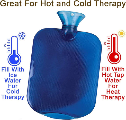 Carex Hot Water Bottle With Cover, Rubber - Heat Therapy and Cold Therapy - For Cramps, Pain Relief, Arthritis, Aches and Pains...