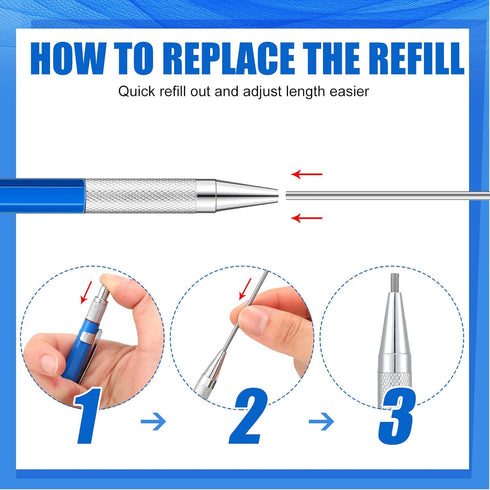 2 Pcs Welders Pencil with 48 PCS Round Refills Mechanical Pencils Metal Welding Marker for Tube Pipe Fitter Welder Steel Construction Woodworking ...