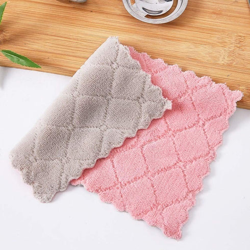 Kitchen Dish Cloths,Microfiber Non-Stick Oil Household Cleaning Dishcloth,Double-Sided Reuseable Wash Towels,Quick Drying Super Absorbent for Cook...