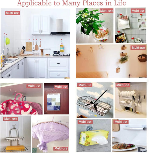 DDMY Hooks for Hanging, Wall Hooks Transparent Waterproof and Oilproof Self Adhesive Hooks for Kitchen Door Outdoor Home Improvement, Picture Hang...