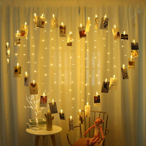 20 Photo Clip String Lights LED Fairy Twinkle Lights for Hanging Pictures,Home Wall Halloween Thanksgiving Christmas Party Wedding Festival Indoor...