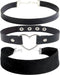 Black Leather, Velvet, Heart Pendant Choker 90s Accessories Goth Style Classic Punk Gothic Neck Collar Choker Necklace for Women and Men, Pack of ...
