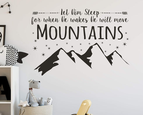 Let Him Sleep for When He Wakes - Baby Boy Nursery Decal | 22x32 Inches | Peel and Stick Wall Decal...