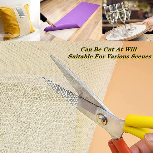 Xrrxy Anti Slip PVC Tablecloth Underlay Adjustable in Size Foam Mat Tea Table Cloth Anti-Skid Rug Pad Gripper Table Mat,White (200 140cm/79 55inch...