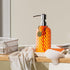 12 oz Diamond Stripe Glass Soap Dispenser, 304 Rust Proof Glass Soap Dispenser, Orange Glass Bottle Soap Dispenser with Pump; Restroom Soap Dispen...