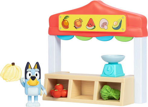 Bluey Mini Playsets Farmers Market Playset | includes Articulated Figure with Shopping Bag and Accessories | with Dollarbucks...